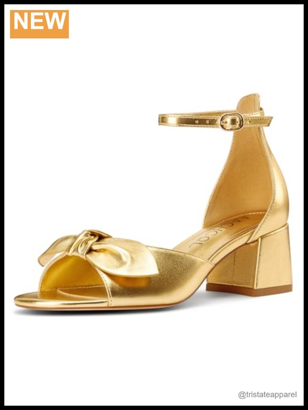 Aachcol Womens Faux Leather Bow Ankle Strap Block Heel Open Toe Sandals